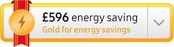 Youreko's Energy Savings Widget button - gold for energy savings